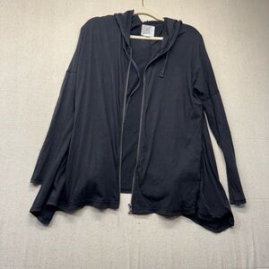 Black Hooded Zip-Up Jacket